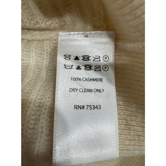 Ivory Mock Neck Dolman Sleeve Knit Sweater Pullover Relaxed Fit - Picture 6 of 7